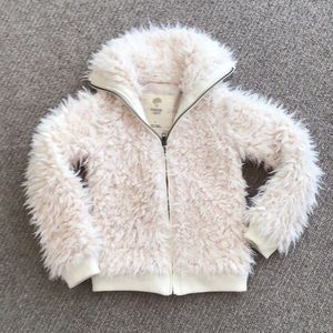 Tucker+Tate girls white fur jacket-size 5-Like new